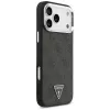 GUESS 4G Triangle Logo MagSafe -kotelo iPhone 18 Pro Max / 17 Pro Max - musta & hopea