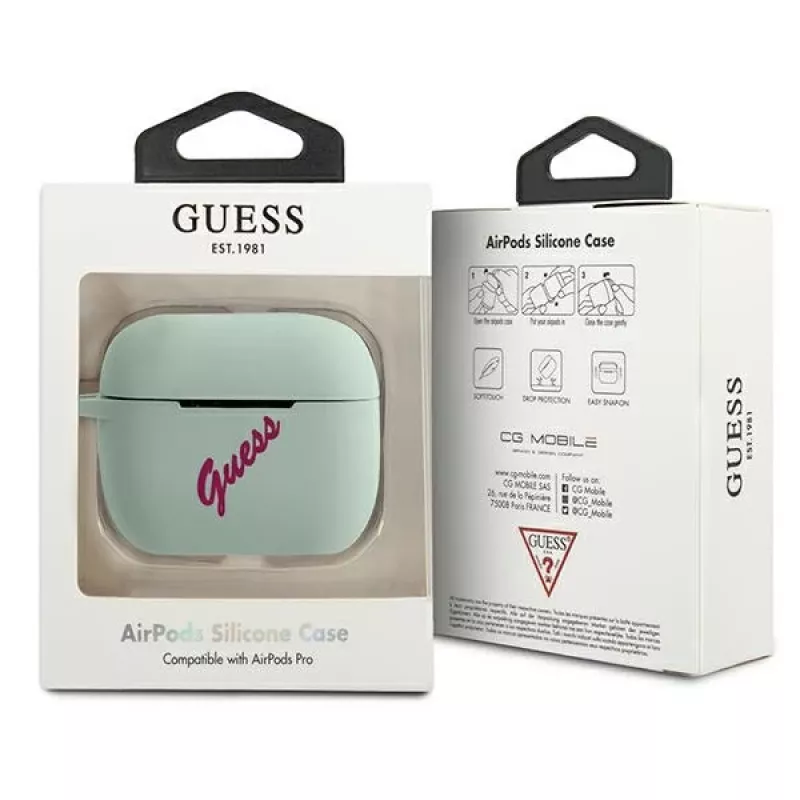 GUESS Vintage silikonikotelo AirPods Pro - sininen fuksia
