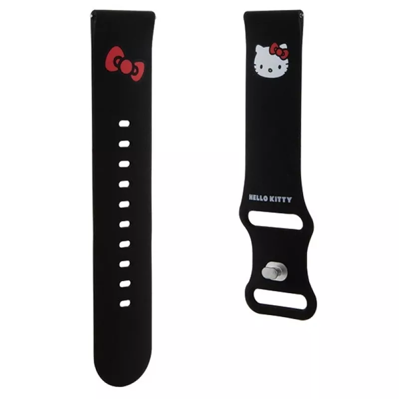 Hello Kitty silikoniranneke Kitty-päällä älykelloille, 22 mm, musta