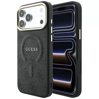 GUESS Embossed 4G Classic MagSafe -kotelo iPhone 17 Pro / 18 Pro - musta