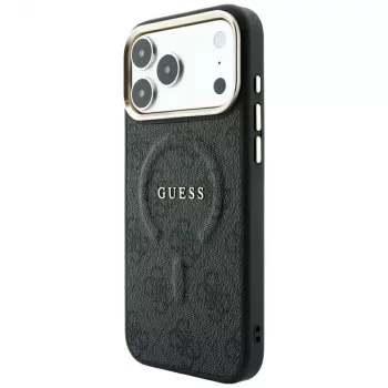GUESS Embossed 4G Classic MagSafe -kotelo iPhone 17 Pro / 18 Pro - musta
