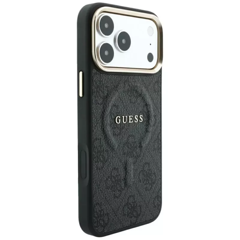 GUESS Embossed 4G Classic MagSafe -kotelo iPhone 17 Pro / 18 Pro - musta