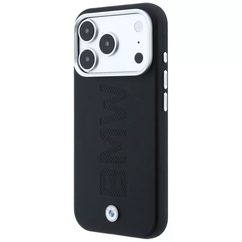 BMW Sign Deboss Quilted Metal Logo MagSafe-suojakuori iPhone 18 Pro Max -puhelimelle, antrasiitti
