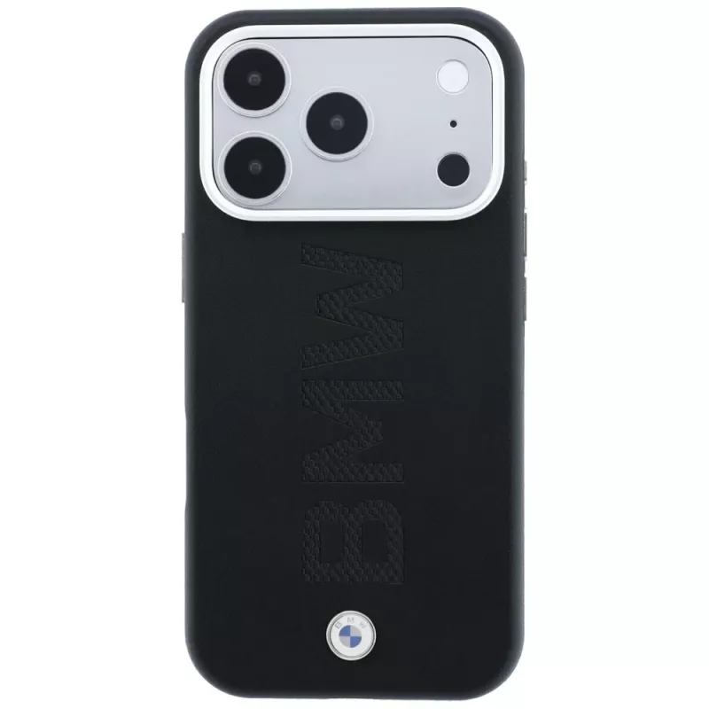 BMW Sign Deboss Quilted Metal Logo MagSafe-suojakuori iPhone 18 Pro Max -puhelimelle, antrasiitti