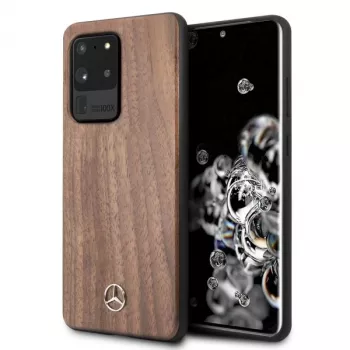 Mercedes-Benz Wood Line pähkinäpuu kovakotelo Samsung Galaxy S20 Ultra (G988) - ruskea