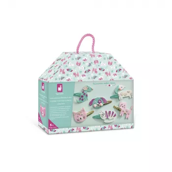 Janod DIY glitter hiussoljet askartelusarja – koirat & kissat, 5+ vuotta