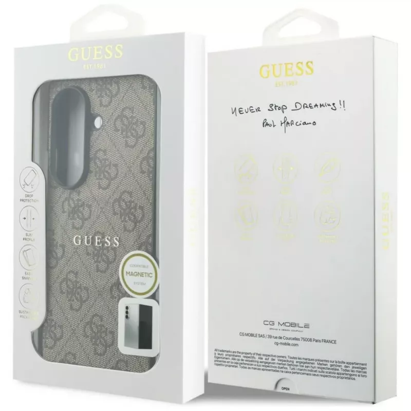 GUESS 4G Classic MagSafe-kotelo Samsung Galaxy Z Fold 8 Ultra - ruskea