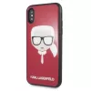 Karl Lagerfeld KLHCPXDLHRE iPhone X/Xs Iconic Glitter Karl's Head kotelo punainen