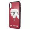 Karl Lagerfeld KLHCPXDLHRE iPhone X/Xs Iconic Glitter Karl's Head kotelo punainen