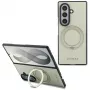 Guess Magnetic Ring Stand Grained Classic Logo MagSafe-kotelo Samsung Galaxy Z Fold 8 Ultra (beige)