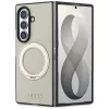 Guess Magnetic Ring Stand Grained Classic Logo MagSafe-kotelo Samsung Galaxy Z Fold 8 Ultra (beige)
