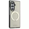 Guess Magnetic Ring Stand Grained Classic Logo MagSafe-kotelo Samsung Galaxy Z Fold 8 Ultra (beige)