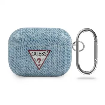 GUESS Jeans Collection vaaleansininen AirPods Pro kotelo karabiinilla