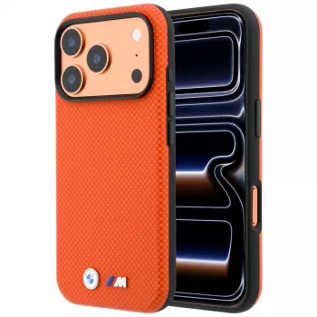 BMW M Quadrille Kevlar Metal Logo MagSafe-kotelo iPhone 18 Pro / 17 Pro - oranssi