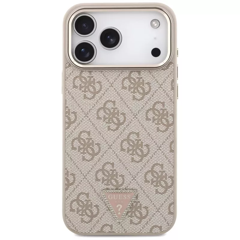 GUESS 4G Triangle Logo MagSafe-kotelo iPhone 18 Pro Max / 17 Pro Max - ruusukulta