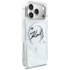 Karl Lagerfeld Liquid Glitter Karl Script Logo MagSafe-kotelo iPhone 17 Pro Max, läpinäkyvä