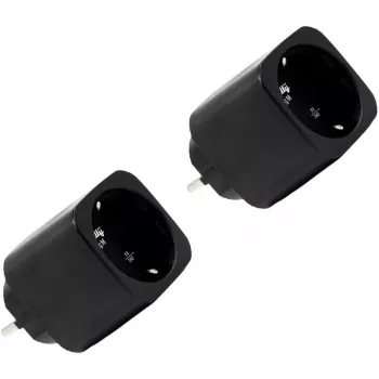 Shelly Plug M Gen3 musta 2 kpl:n pakkaus älypistoke tehonmittauksella, Wi-Fi & Bluetooth, 13A, energianseuranta, Schuko