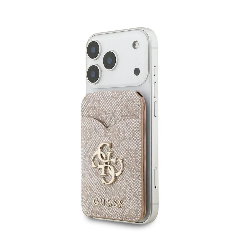 GUESS 4G Stand & Mirror MagSafe-lompakkokotelo iPhonelle - vaaleanpunainen