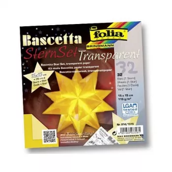 Folia taittopaperit Bascetta-tähti Midi - 32 arkkia 15x15 cm värikäs sekoitus