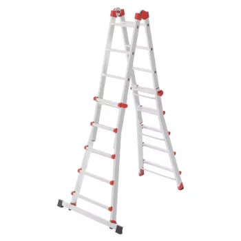 Hailo M80 4x5 askelma monikäyttöinen yhdistelmätikas, alumiini, 20 askelmaa, 150 kg, EN 131 Professional