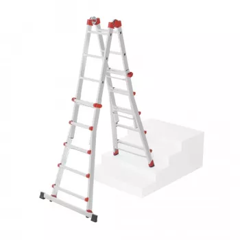 Hailo M80 4x5 askelma monikäyttöinen yhdistelmätikas, alumiini, 20 askelmaa, 150 kg, EN 131 Professional