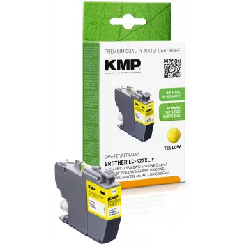 KMP kunnostettu keltainen mustekasetti Brother LC422XLY (MFC-J5340DW, MFC-J5740DW, MFC-J6540DW, MFC-J6940DW) - suuri kapasiteetti 1500 sivua