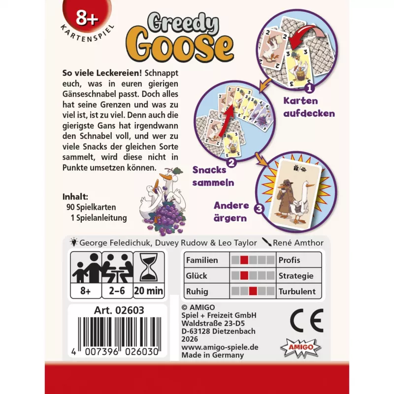AMIGO Greedy Goose lasten lautapeli 2-4 pelaajalle 5-vuotiaasta alkaen