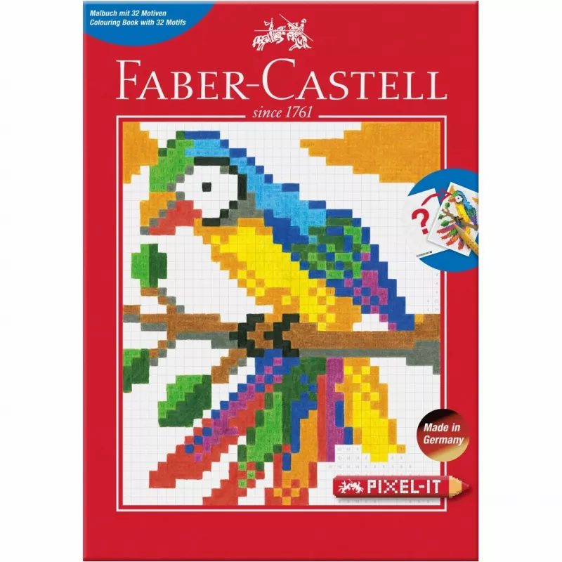 FABER-CASTELL Pixel-it värityskirja 32 kuviolla (201572)