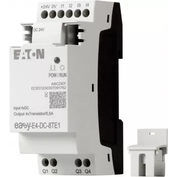 Eaton easyE4 DC 8TE1 digitaalinen I/O-laajennusmoduuli, 4DI/4DO, 24V DC, transistori PNP