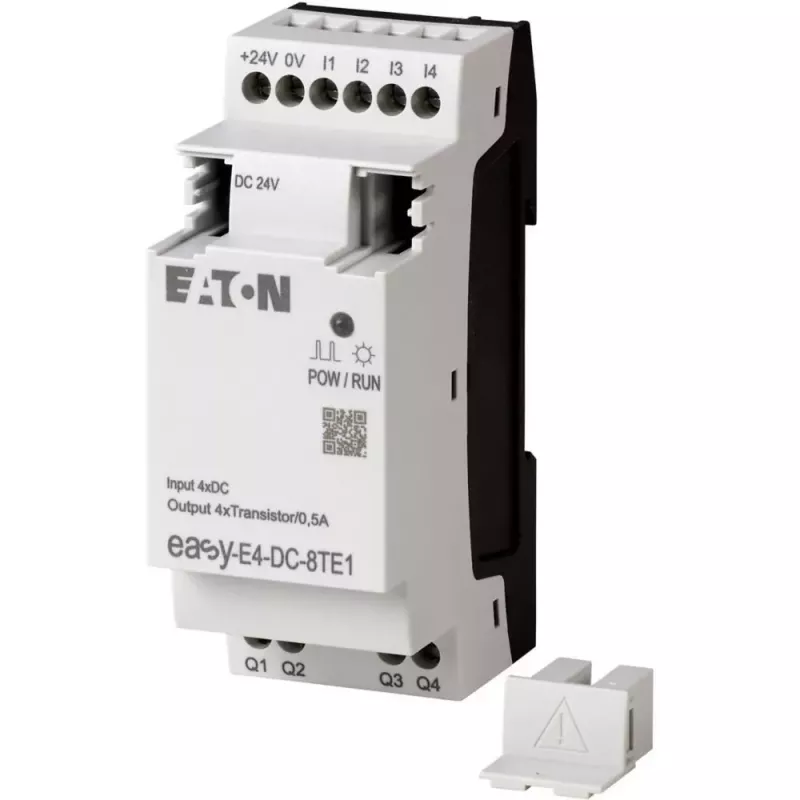 Eaton easyE4 DC 8TE1 digitaalinen I/O-laajennusmoduuli, 4DI/4DO, 24V DC, transistori PNP