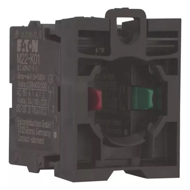 Eaton M22-AK11 apukosketinlohko, 1NO+1NC, etukiinnitys, ruuviliittimet