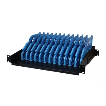 ALLNET 19 tuuman 3U rack-asennettava tablettiteline 12 laitteelle, teräs, musta