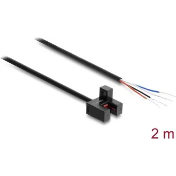Delock haarukkavalokenno 5 mm tyyppi F 4 avoimella kaapelipäällä PNP L/D vaihdettava 2 m