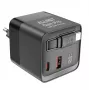 ALLNET 65W GaN USB-C PD seinälaturi Quick Charge 3.0, 2x USB-C ja 1x USB-A