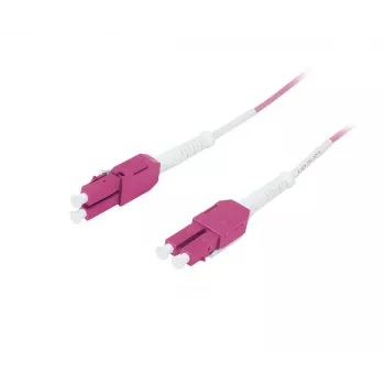 SYNERGY21 OM4 LC-LC duplex Uniboot Push-Pull kuitu-patchkaapeli, 5 m, aqua, LSZH, 2 mm