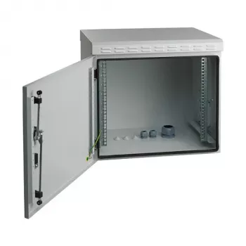 EFB 19 tuuman seinäkotelo 9U syvyys 450 mm IP55 esikoottu RAL7035 harmaa