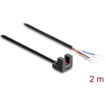 Delock valokenno haarukkamallinen 5 mm L-tyyppi 4 avoimella kaapelipäällä PNP L/D vaihdettavissa 2 m