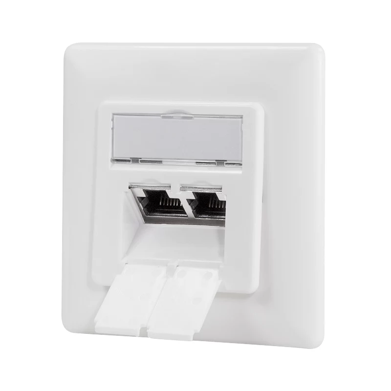 LOGILINK Cat.6A seinäliitäntärasia 2xRJ45 STP, pystysuora, signaalinvalkoinen