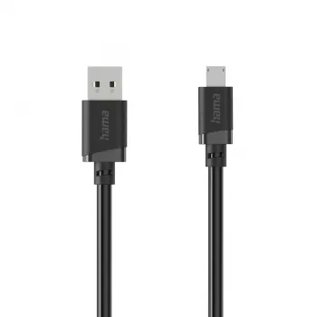 Hama USB-A Micro-USB-kaapeli, 2 m, musta