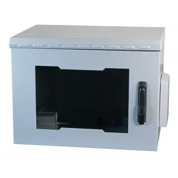 EFB Elektronik 691716IP55.2G seinäkotelo 16U 600x600 mm IP55 lasiovi vaaleanharmaa RAL7035