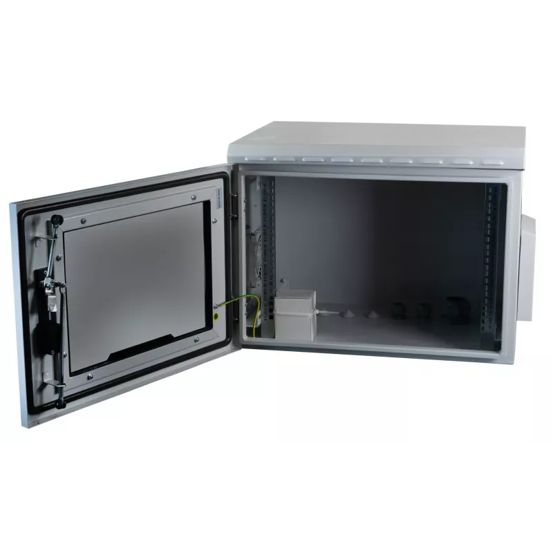 EFB Elektronik 691716IP55.2G seinäkotelo 16U 600x600 mm IP55 lasiovi vaaleanharmaa RAL7035