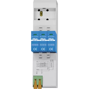 Eltako MUA-100 modulaarinen ylijännitesuoja tyyppi 1+2+3, 4-napainen, 12,5 kA impulssivirta, DIN-kisko
