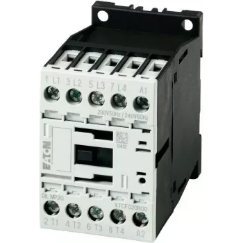Eaton DILM9-10 teholähdekontaktori, 3-napainen + 1NO, 230V AC 50Hz / 240V AC 60Hz käämi, 9A AC-3, 4kW, DIN-kisko