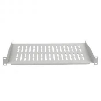 EFB Elektronik 19 inch 1U kiinteä hylly, 350 mm syvä, 10 kg kuormitus, vaaleanharmaa RAL 7035