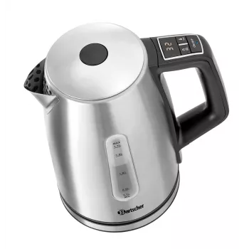 Bartscher 1,7 l vedenkeitin digitaalisella lämpötilansäädöllä 200133, 14 tasoa 35-100 °C, ruostumaton teräs, 2200 W