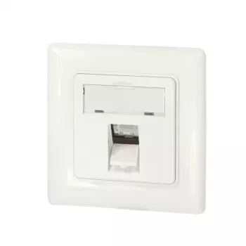 LogiLink Keystone-peite 1 moduulille, saksalainen tyyppi, puhtaanvalkoinen