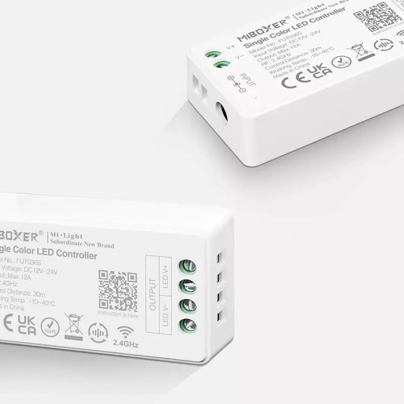 MIBOXER FUT036S yksivärinen 2.4G-LED-himmenninohjain DC12-24V