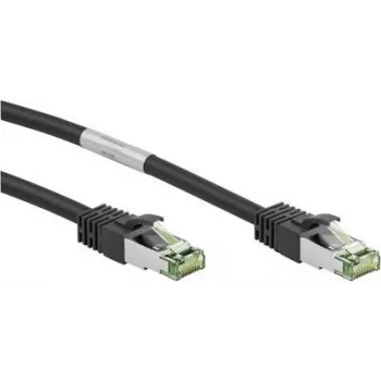 Wentronic Goobay CAT 8.1 S/FTP (PiMF) patch-kaapeli, 10 m, musta, LSZH halogeeniton, kupari AWG 24