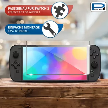 PEDEA panssarilasi-näytönsuojus Nintendo Switch 2 (2025) - 9H kovuus, HD-kirkkaus, kuplaton, 2.5D reunat