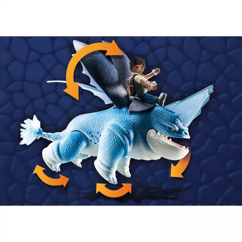 Playmobil 71082 Dragons: The Nine Realms - Plowhorn & D'Angelo kristallikiven räjäytystoiminnolla